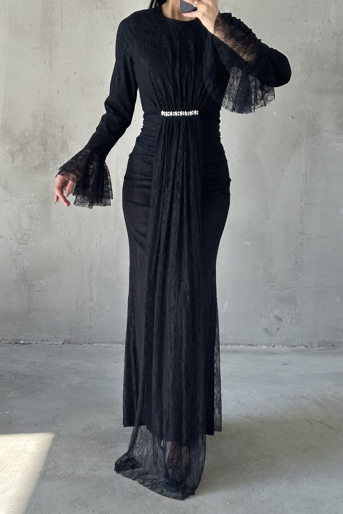 Nihal Hijab Evening Dress Black