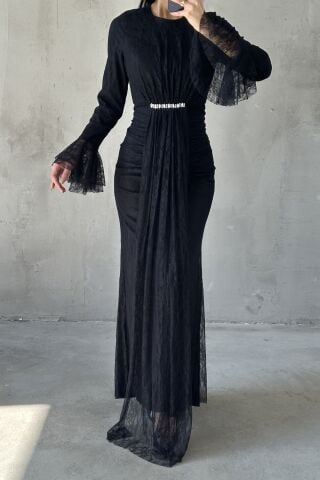 Nihal Hijab Evening Dress Black