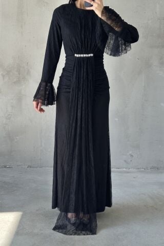 Nihal Hijab Evening Dress Black