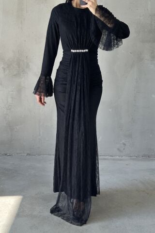 Nihal Hijab Evening Dress Black