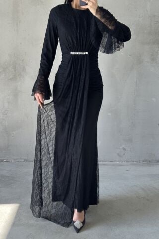 Nihal Hijab Evening Dress Black