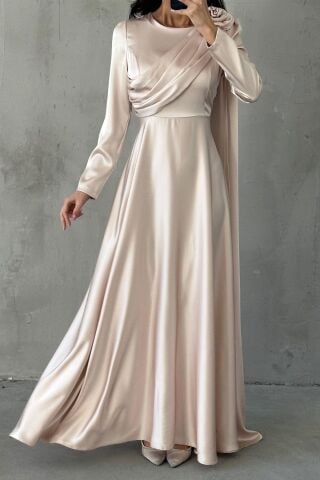 Layan Saten Tesettür Abiye Taş