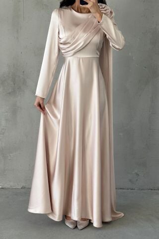 Layan Saten Tesettür Abiye Taş