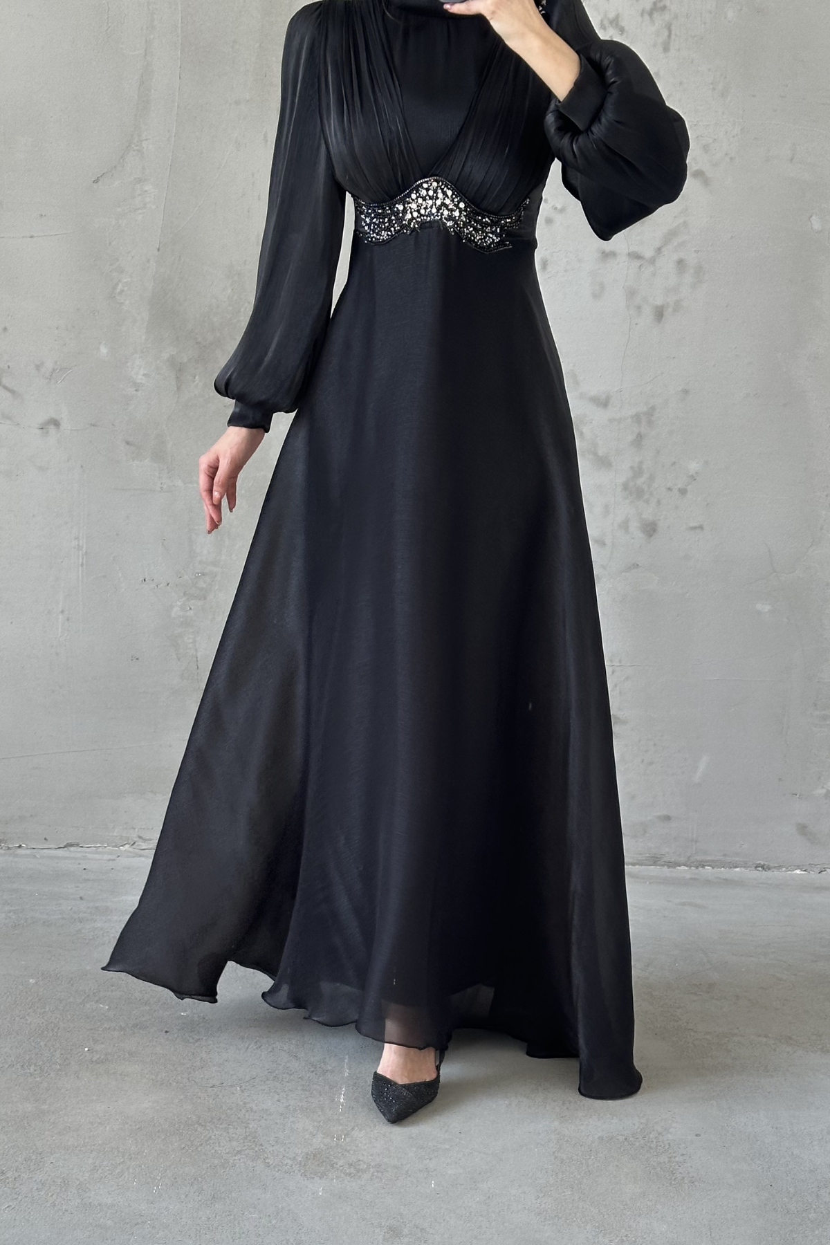 Zerina Tesettür Abiye Siyah