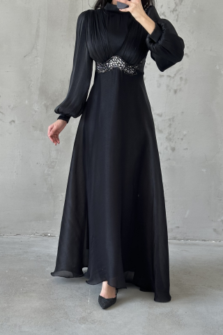 Zerina Hijab Evening Dress Black