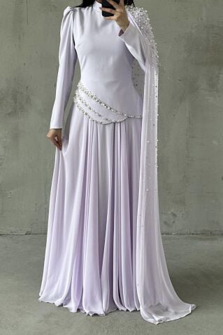Lunessa Hijab Evening Dress Lilac