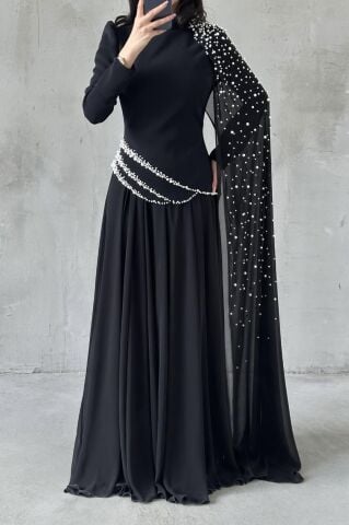 Lunessa Tesettür Abiye Siyah