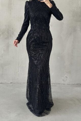 Velora Tesettür Abiye Siyah