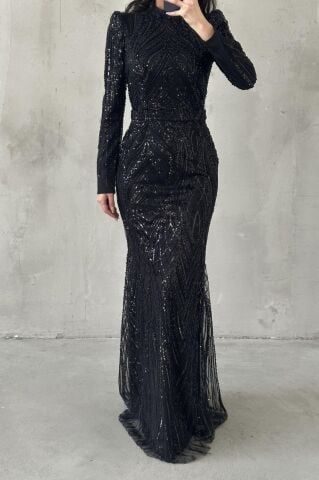 Velora Tesettür Abiye Siyah