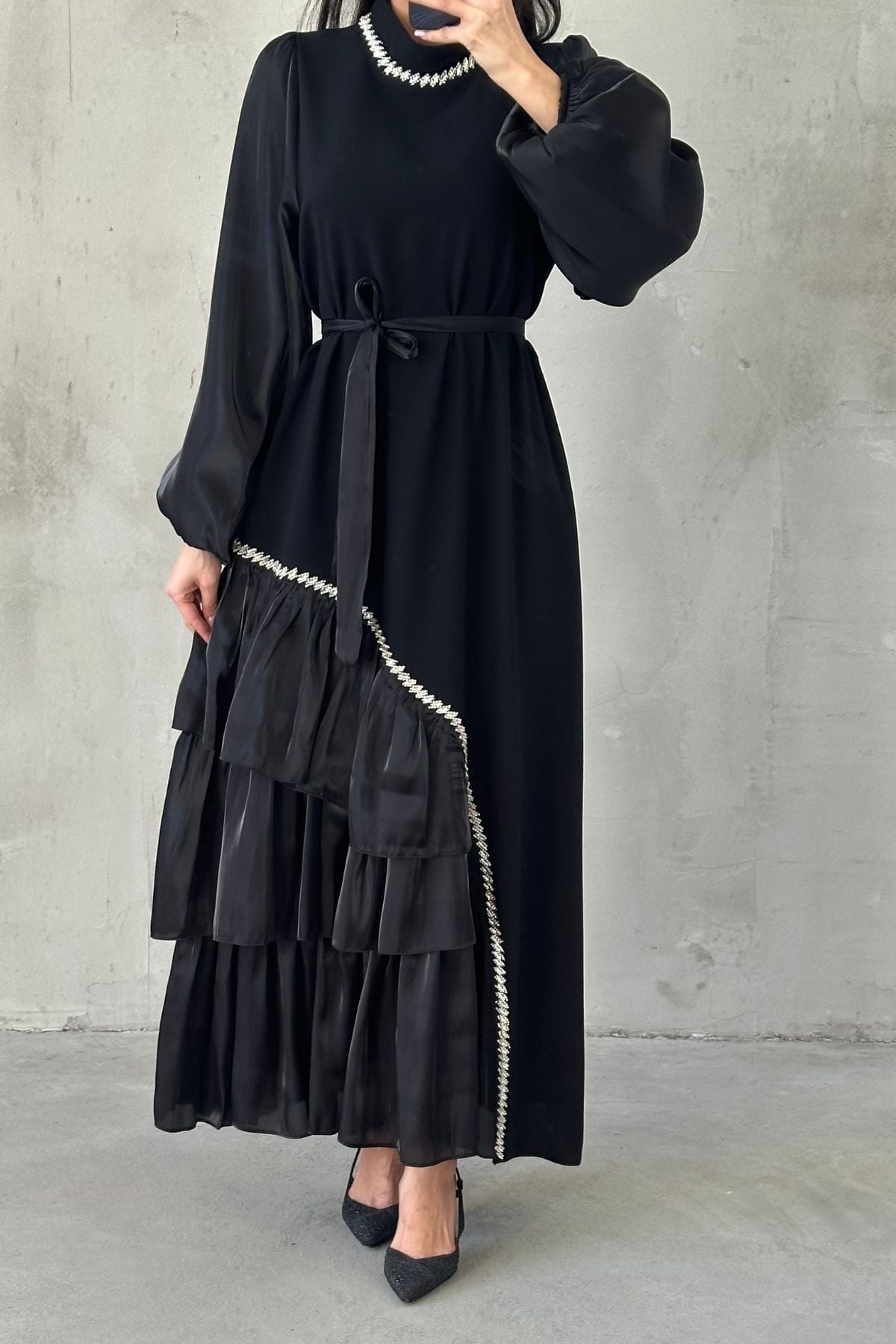 Zenay Hijab Evening Dress Black