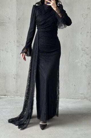 Leya Tesettür Abiye Siyah