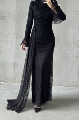 Leya Tesettür Abiye Siyah