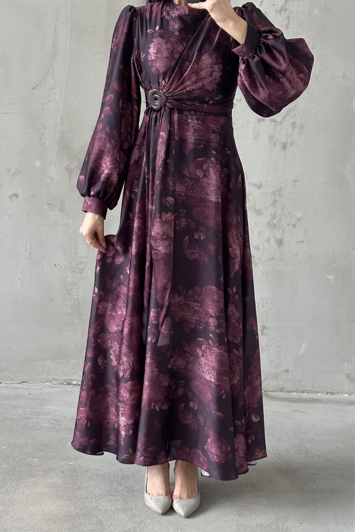 Yeliz Tesettür Abiye Mürdüm