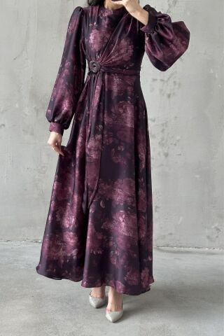 Yeliz Tesettür Abiye Mürdüm