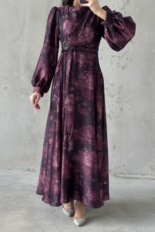 Yeliz Tesettür Abiye Mürdüm