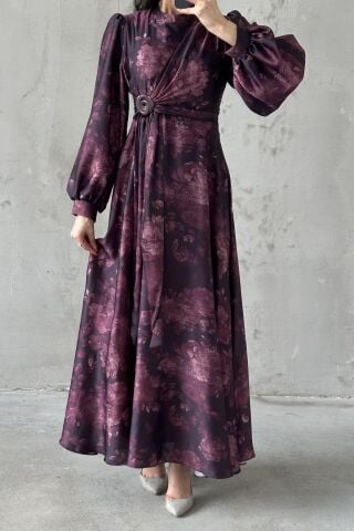 Yeliz Tesettür Abiye Mürdüm