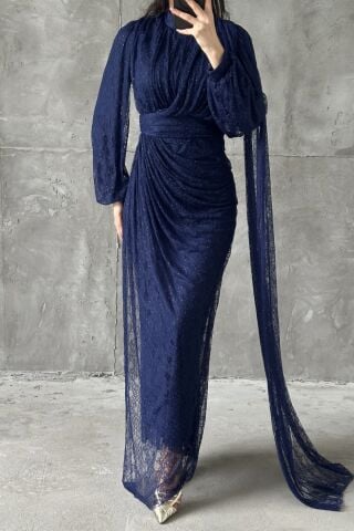 Elira Tesettür Abiye Lacivert
