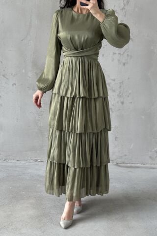 Linay Tesettür Abiye Haki