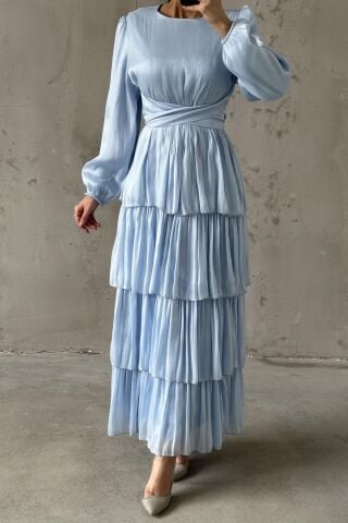 Linay Hijab Evening Dress Indigo