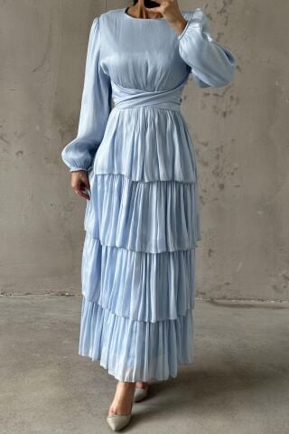 Linay Hijab Evening Dress Indigo