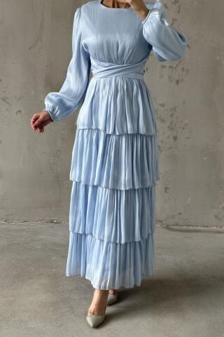 Linay Hijab Evening Dress Indigo