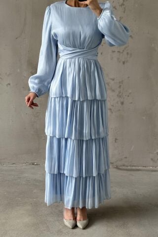 Linay Hijab Evening Dress Indigo