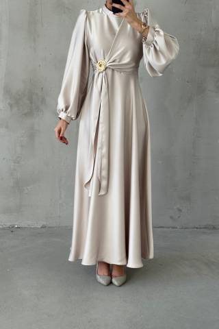 Eliz Saten Tesettür Abiye Taş