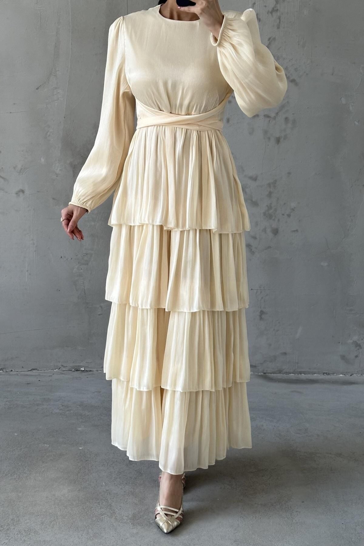 Linay Hijab Evening Dress Yellow