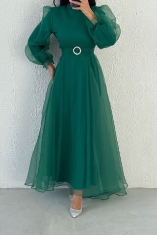 Dalya Zarafet Sunan Basic Açık Yeşil Tesettür Abiye - Özel Günler İçin Kusursuz