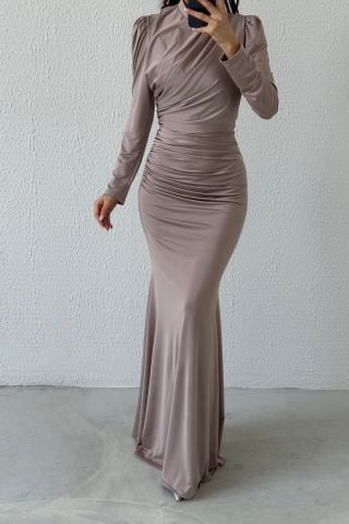 Basic Balık Model Sendi Kumaş Tesettür Abiye Taş