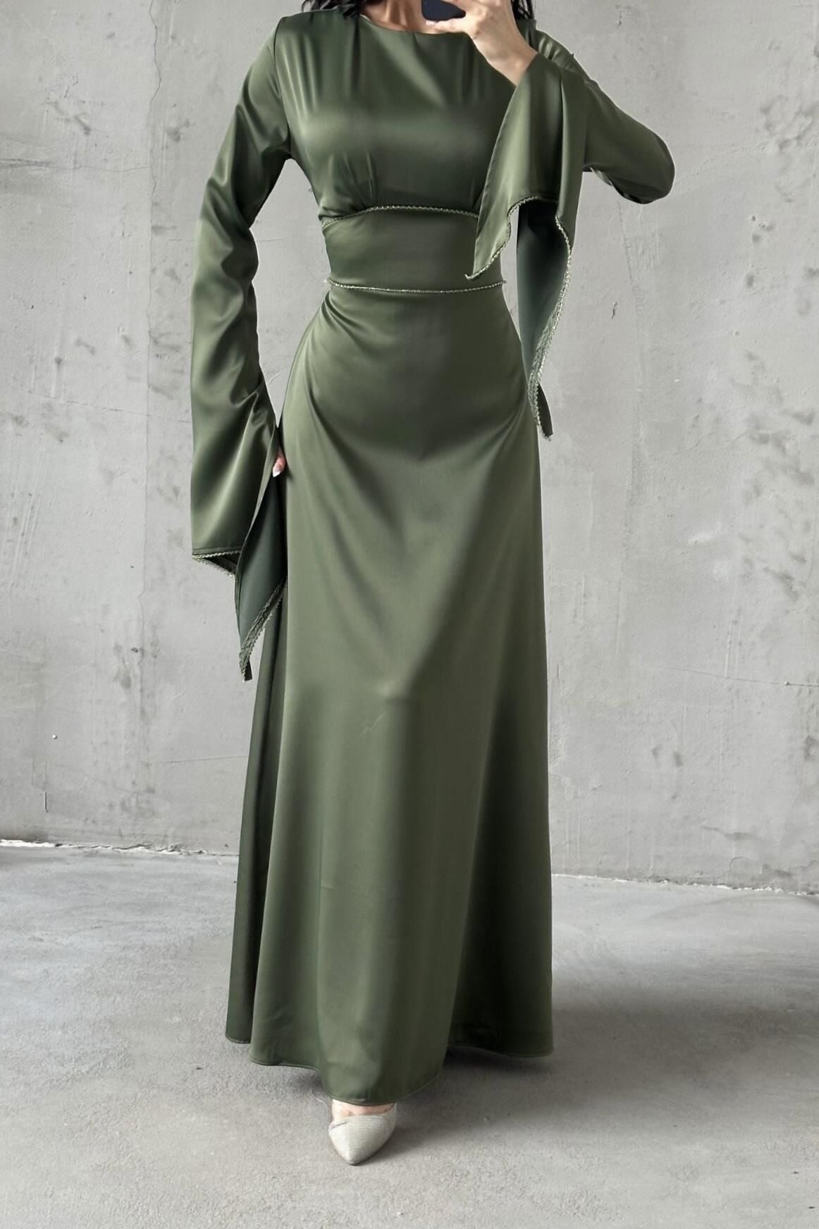 Melisa Tesettür Abiye Haki