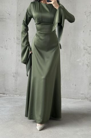 Melisa Hijab Evening Dress Khaki