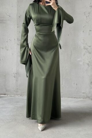 Melisa Hijab Evening Dress Khaki