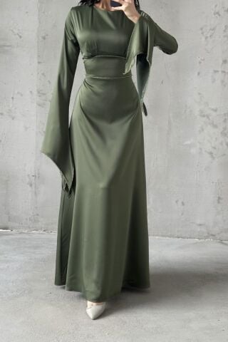 Melisa Hijab Evening Dress Khaki