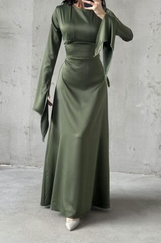 Melisa Hijab Evening Dress Khaki