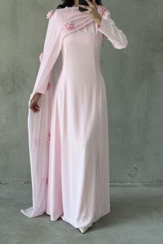 Nilay Tesettür Abiye Pembe