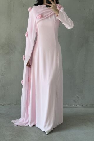 Nilay Tesettür Abiye Pembe