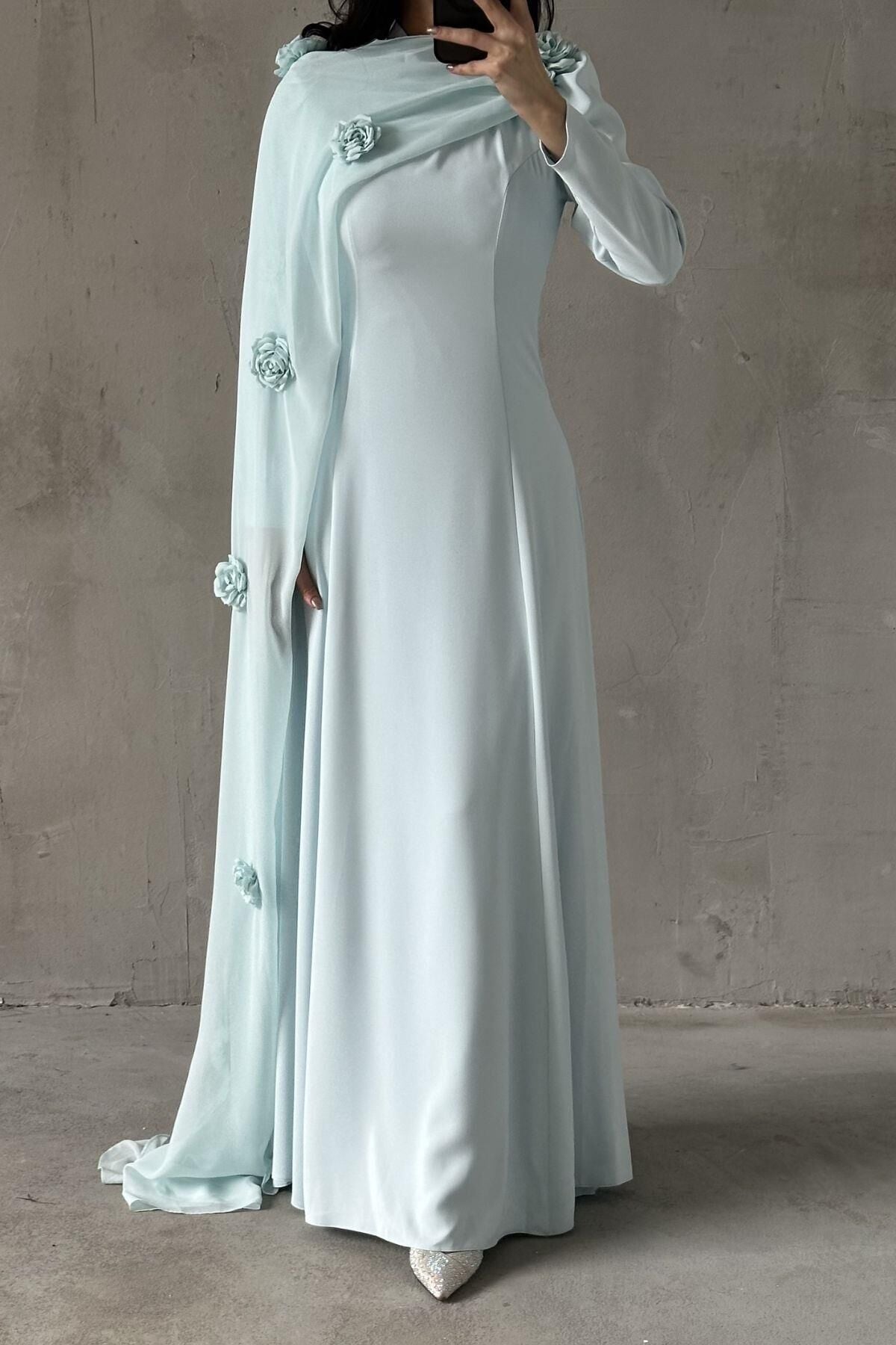 Nilay Tesettür Abiye İndigo