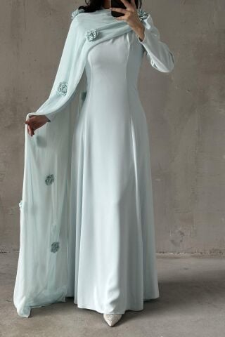 Nilay Tesettür Abiye İndigo