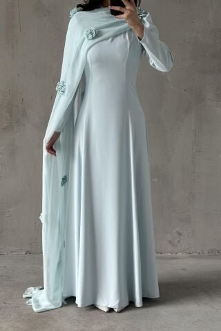 Nilay Tesettür Abiye İndigo