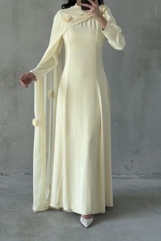 Nilay Tesettür Abiye Sarı