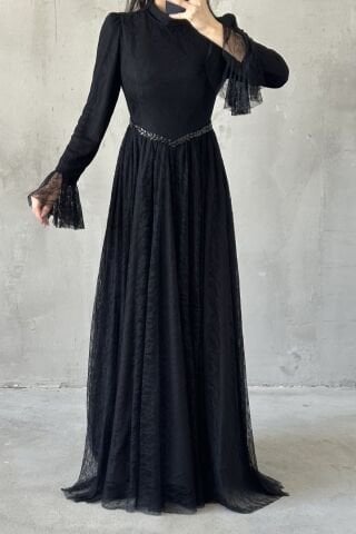 Alessia Tesettür Abiye Siyah