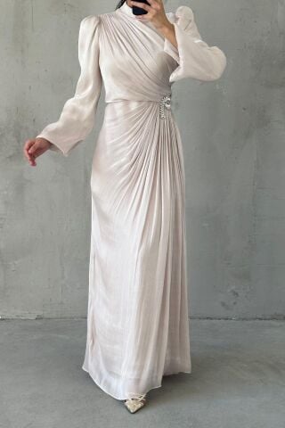 Volan Kol Drapeli Janjan Tesettür Abiye Taş