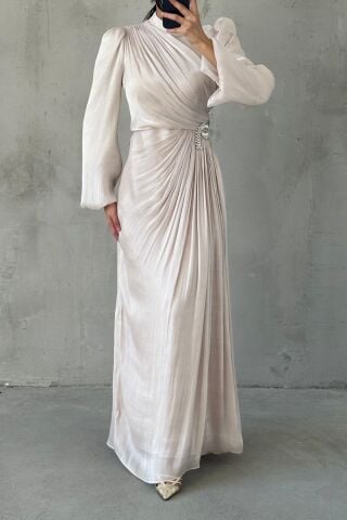 Volan Kol Drapeli Janjan Tesettür Abiye Taş