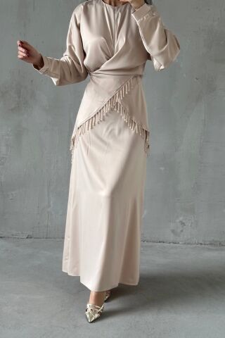 Elinor Saten Tesettür Abiye Taş