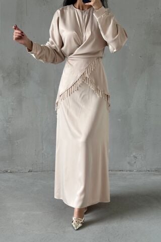 Elinor Saten Tesettür Abiye Taş