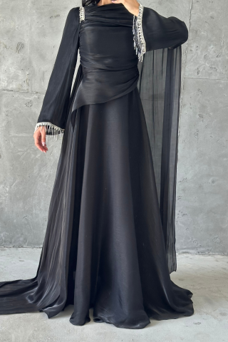 Cansu Tesettür Abiye Siyah