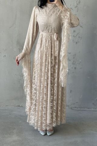 Sena Hijab Evening Dress Cream
