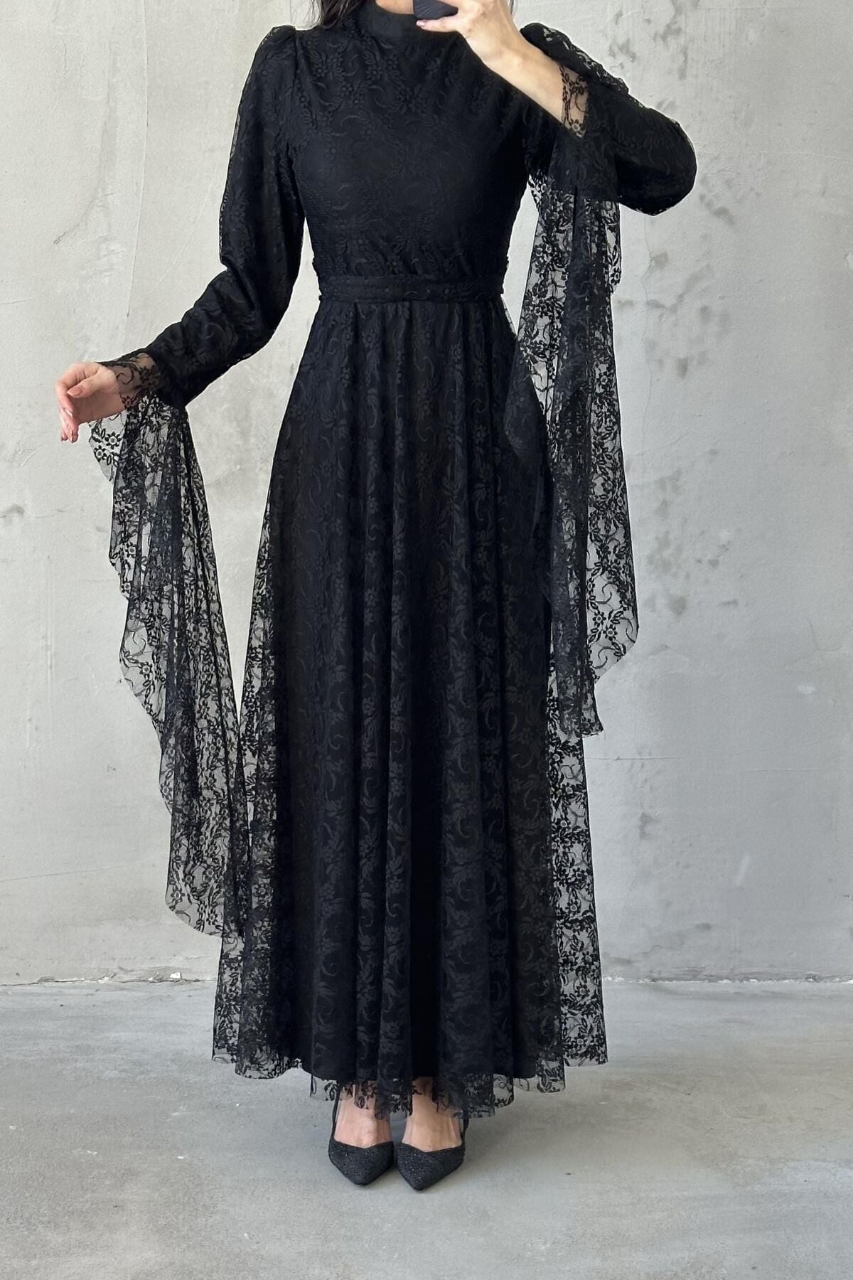 Sena Hijab Evening Dress Black