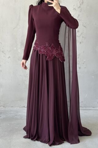 Sema Tesettür Abiye Mürdüm